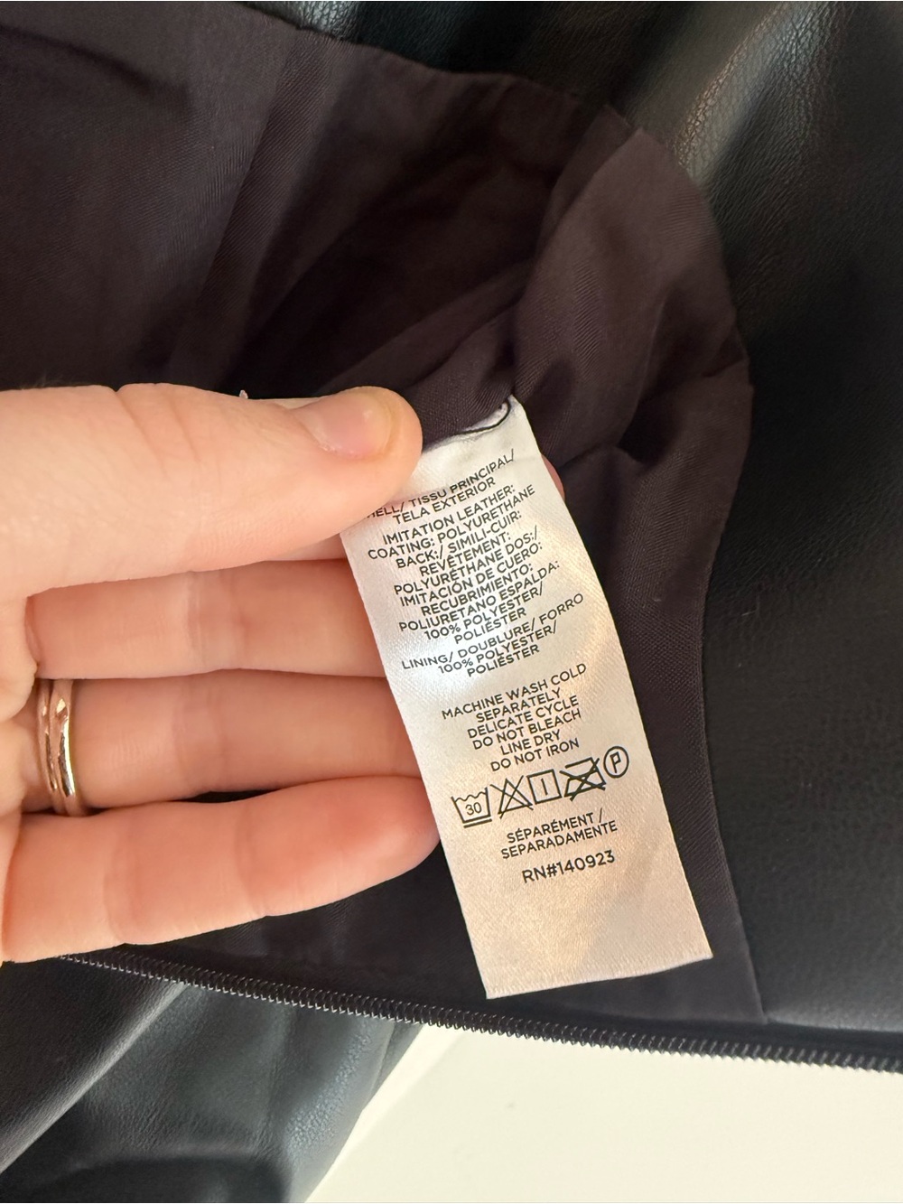 NWT LOFT Black Faux Leather Wrap Mini Skirt with Side Bow - Picture 6 of 7